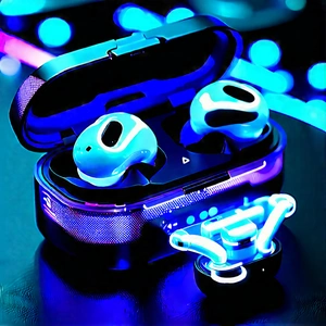 Wireless earbuds with glowing screen