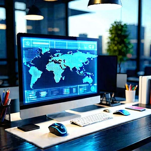 Financial technology in tech office
