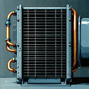 Close-up Of Cooling System With Large Metal