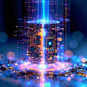 Quantum computer with laser scanning