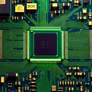 Close-up of microprocessor