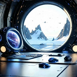 (futuristic:1.2) digital workspace