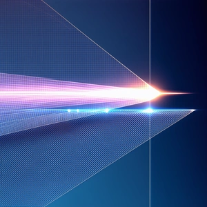 A Blue Background With A Bright Light Shining Through It