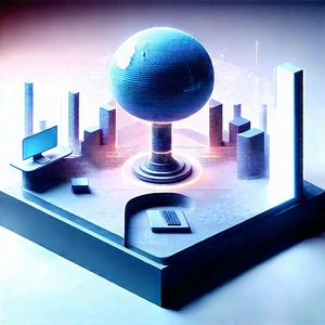 Futuristic tech startup office