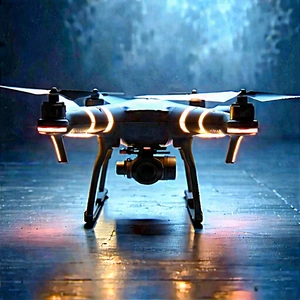 Drone With Glowing Screen With Drone Camera