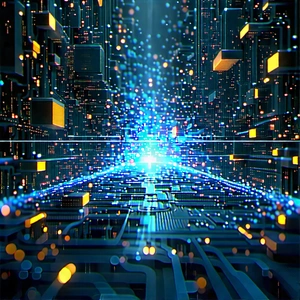 Quantum Computer With Digital Particles With Image