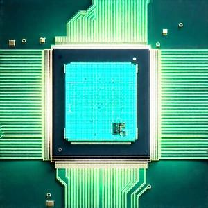 Close-up of microprocessor