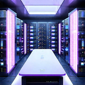 (futuristic:1.12) Server Room With Image, There