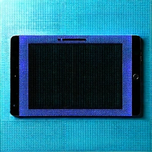 Tablet With User Interface With Black Blue