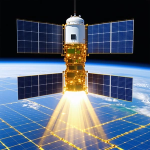 A Spacecraft With A Large Dome On Top, Floating In The Sky