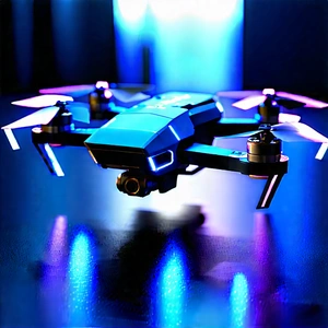 Drone With Holographic Display With Blue Black
