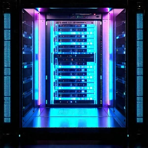 Server rack with holographic projection