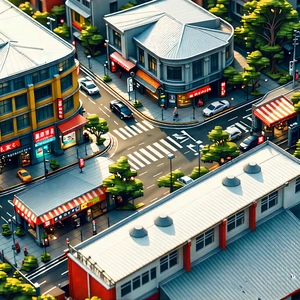 Urban Macro Photography: Aerial view of urban renewal area