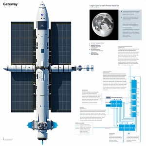 A Large Spacecraft Is Shown In A Diagram, With A Large Satellite Dish On The Front