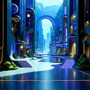 Futuristic Innovation Hub With Image, There