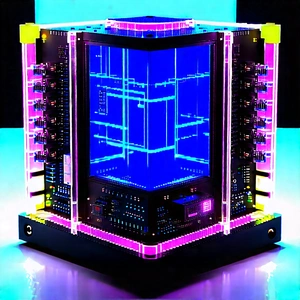 Quantum computer with neon accents