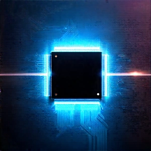 Microchip with blue light (glow:1.33)