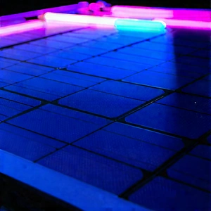 Solar panel with neon accents