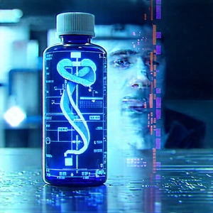 Healthcare Technology In Research Center With Blue Bottle