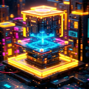 Quantum computer with neon accents