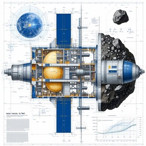 spacecraft shown detailed drawing