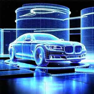 Automotive Technology In Research Center With Blue Parked