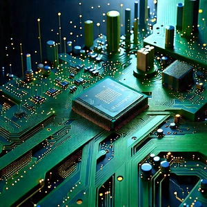 Circuit board with (digital:1.26) particles