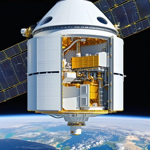 A Space Station With A Large Dome On Top