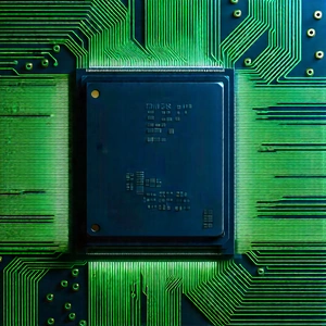 Close-up of microprocessor