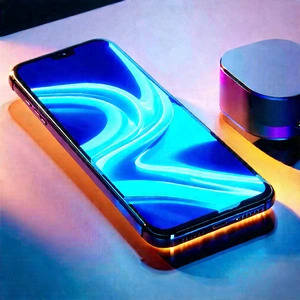 Smartphone With Glowing Screen With Cell Phone