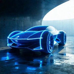 Innovative Electric Vehicle Design With Futuristic Blue