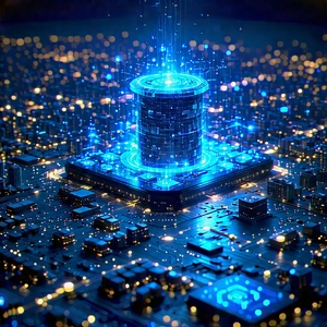 Financial Technology In Field Deployment With Futuristic Cityscape
