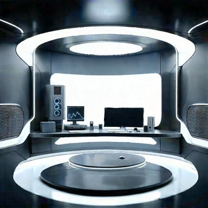 Futuristic tech startup office