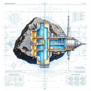 large, detailed drawing space station