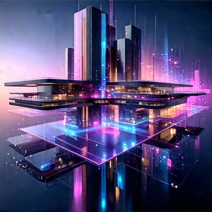 Futuristic innovation hub