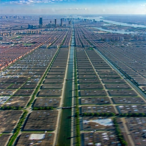 Urban Landscape Photography: Aerial view of urban renewal area