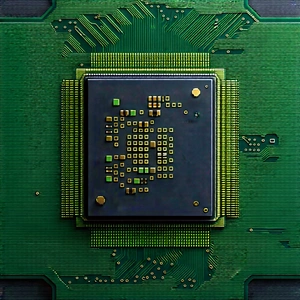 Close-up of microprocessor
