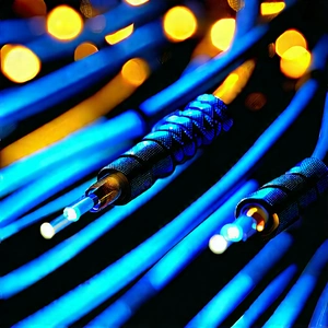 Close-up Of Fiber Optic Cables With Image, There