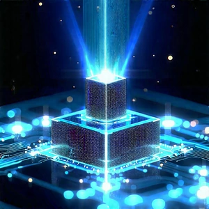 Quantum Computer With Holographic Projection With Blue White