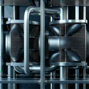 Close-up of cooling system