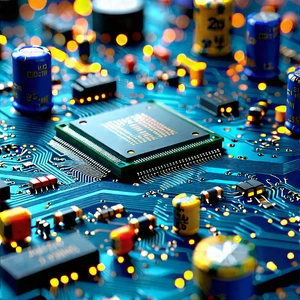 Close-up of electronic circuit