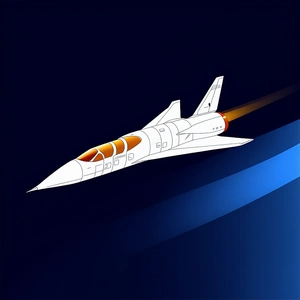 A White Jet Is Flying Through The Sky, Leaving A Trail Of Smoke Behind It