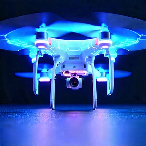 Drone With Streaming Content With White Drone