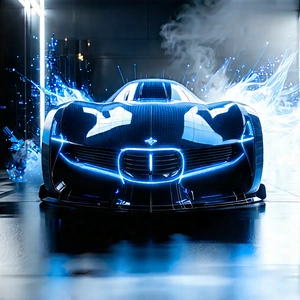 Automotive Technology In Design Studio With Futuristic Parked
