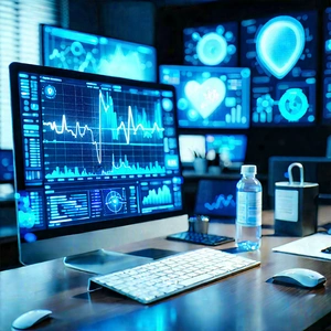 Healthcare Technology In Tech Office With Computer Desk