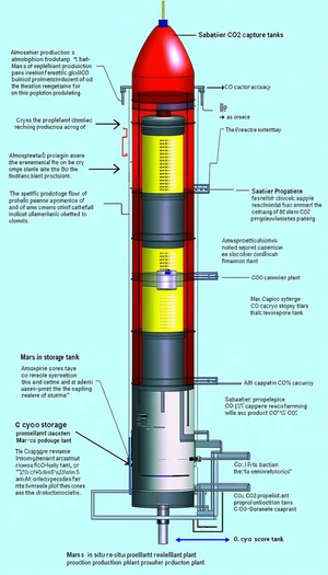 The Image Is A Diagram Of A Large Tower, Likely A Water Tower, With Various Parts Labeled