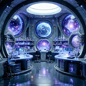 (futuristic:1.28) Research Laboratory With Futuristic Setting,