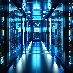 (futuristic:1.2) server room