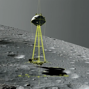 A Large, Yellow Tower On A Rocky Surface