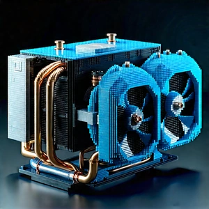 Close-up Of Cooling System With Blue White